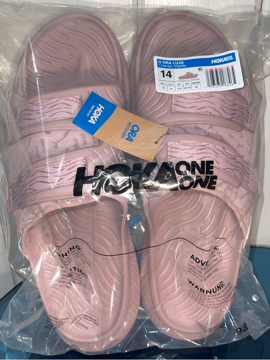 Hoka Other - HOKA Gender Inclusive Ora Luxe Slide Sandal NWT W 16 / M 14 Pink Pale Mauve